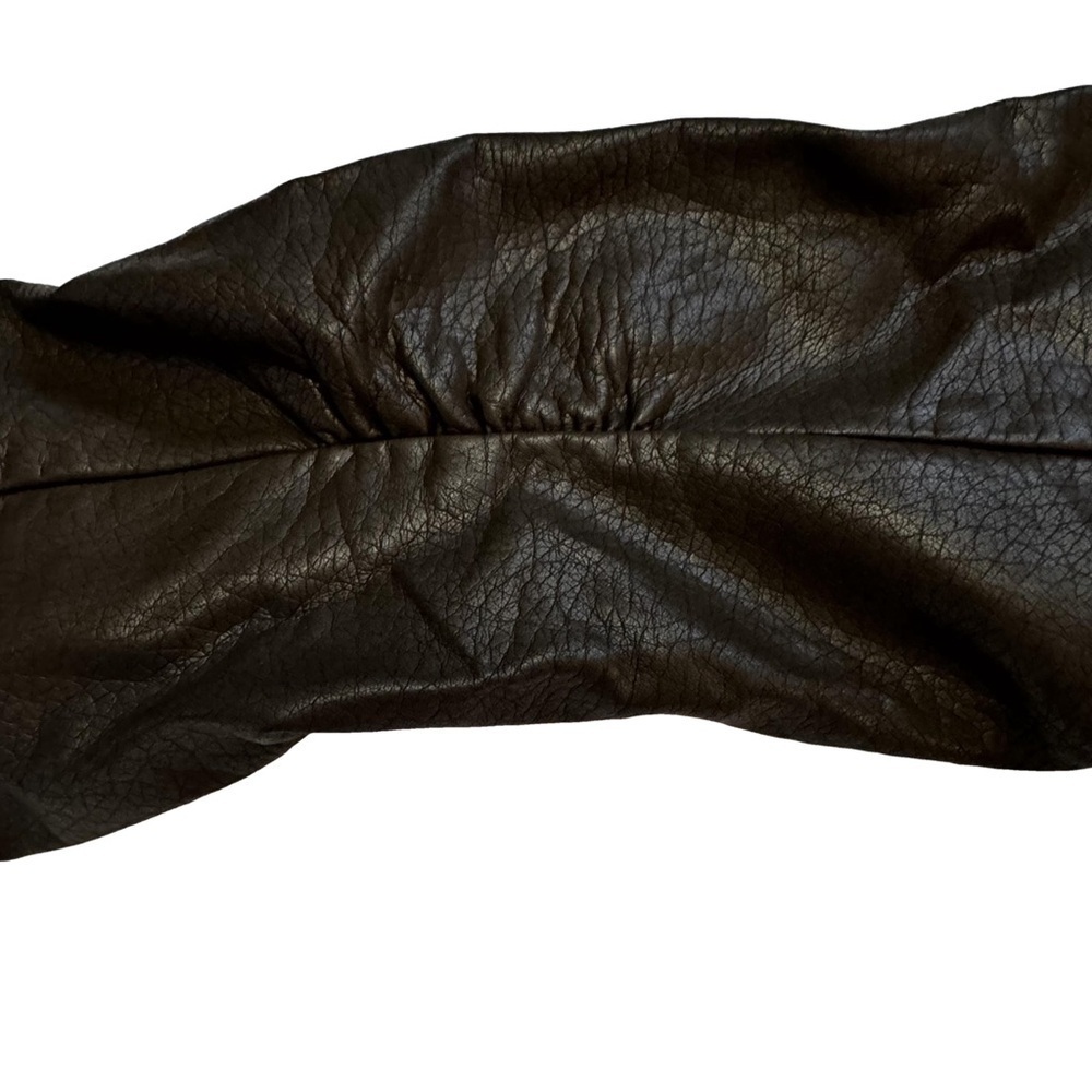 DASH by Kardashian Women's Brown Faux Leather Jacket Size XXS Peplum Pockets NEW - Picture 9 of 15